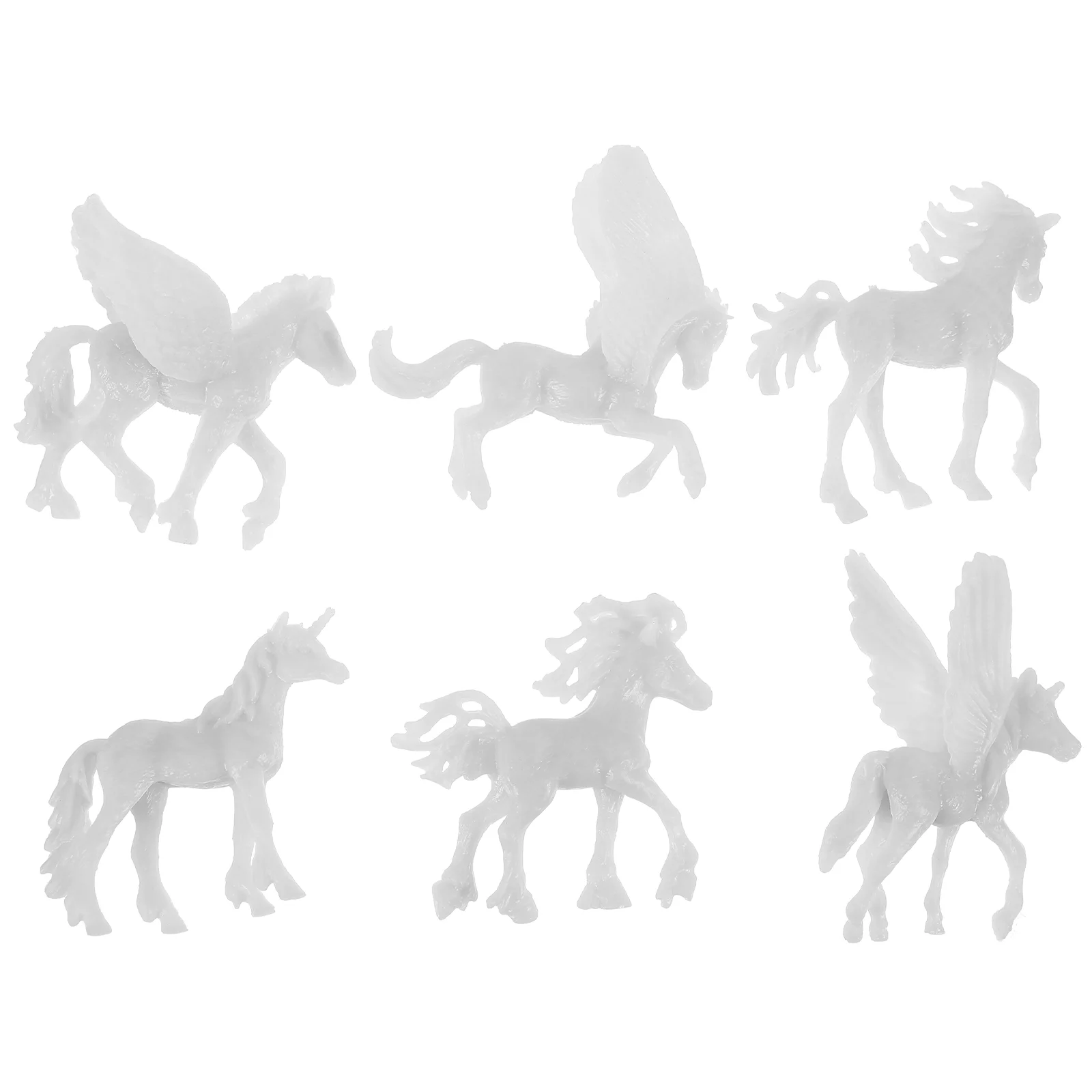 

6 Pcs Animal Model Number Toys DIY Supplies Small Figures Unicorn Mini For Painting Figurines Child