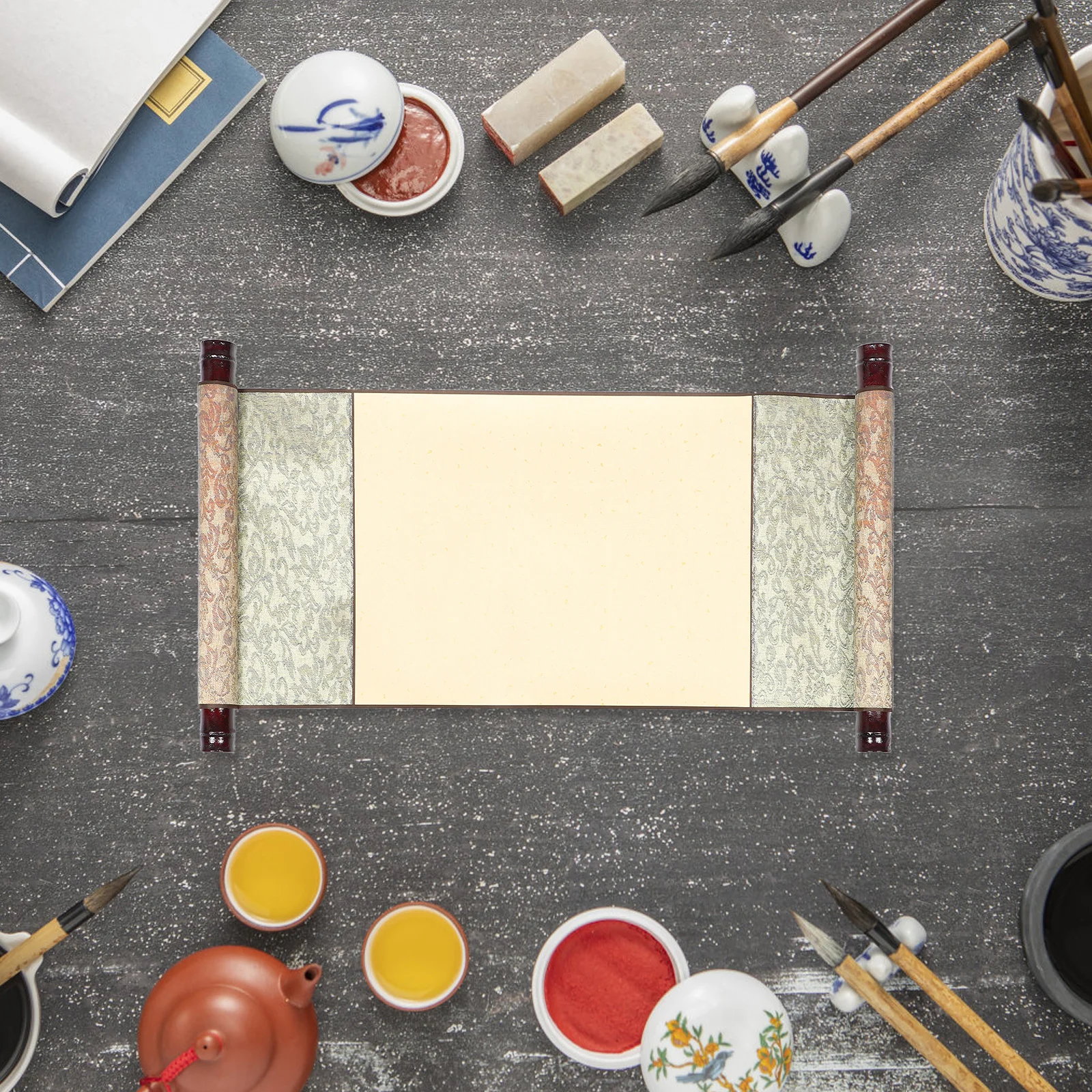 

Style Chinese Calligraphy Scroll Long Paper Scroll for Art Painting Blank Hanging Scroll Unfinished Reusable Draft Paper