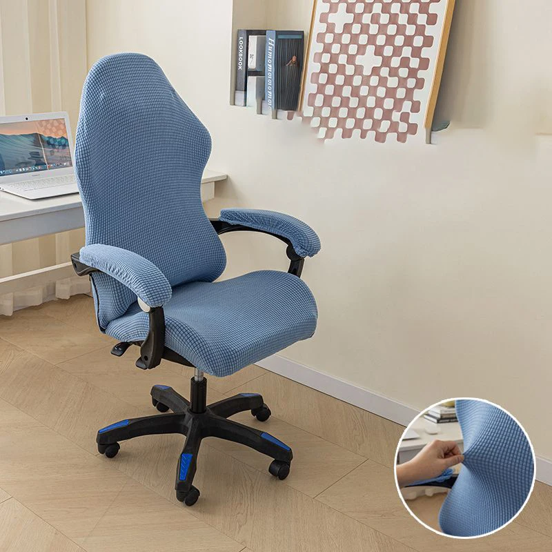 

Флисовый эластичный поворотный чехол для офисного сиденья, чехол для стула, однотонный чехол для компьютерного игрового стула, защитный чехол