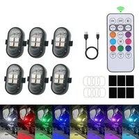 Luz LED estroboscópica con Control remoto inalámbrico para coche, motocicleta, Dron, Scooter, lámpara de advertencia anticolisión, indicador de Flash, 2/4/6 Uds.