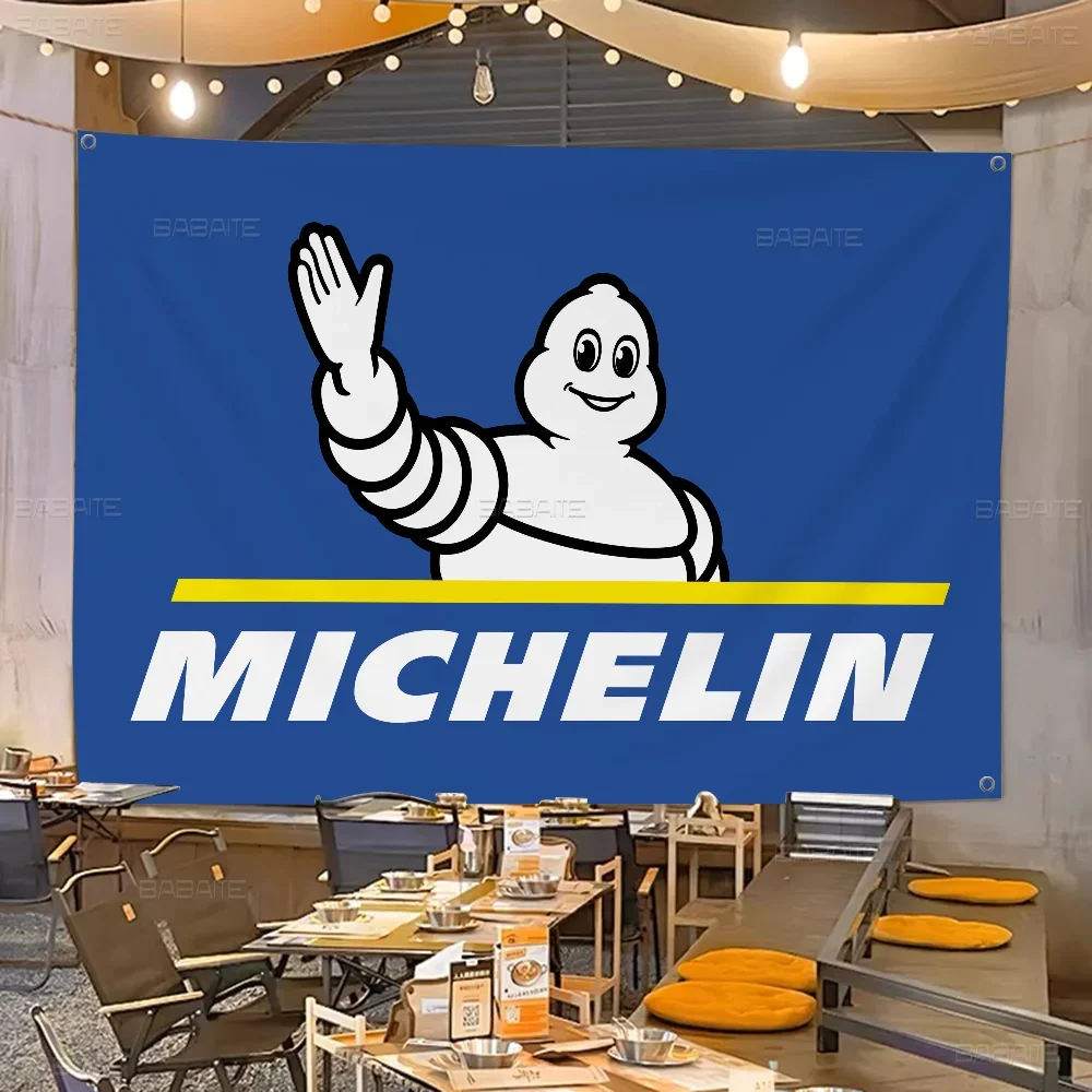 Michelin Retro Flags Multiple Choice Living Studio Booth Interior Decoration Banner