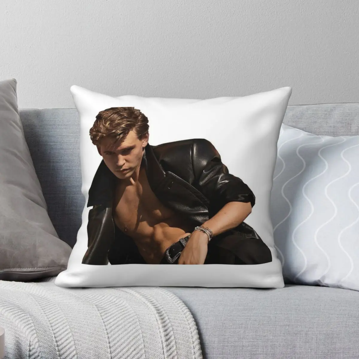 Austin Butler Square Pillowcase Polyester Linen Velvet Printed Zip Decor Sofa Seater Cushion Cover Wholesale