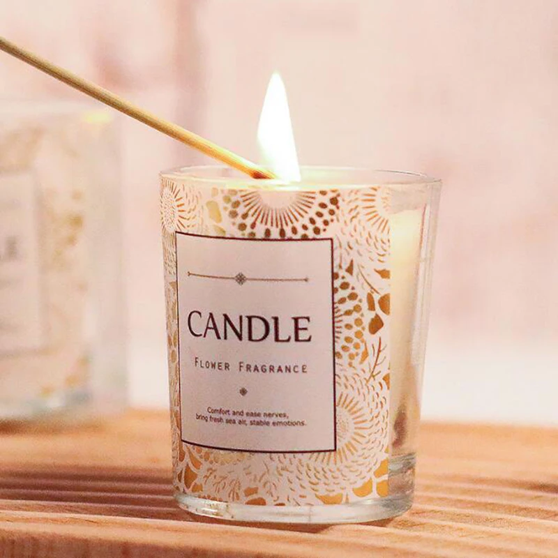 Candela aromatica profumata alla cera di soia romantica candele profumate floreali senza fumo candele regalo per gli ospiti Souvenir di compleanno