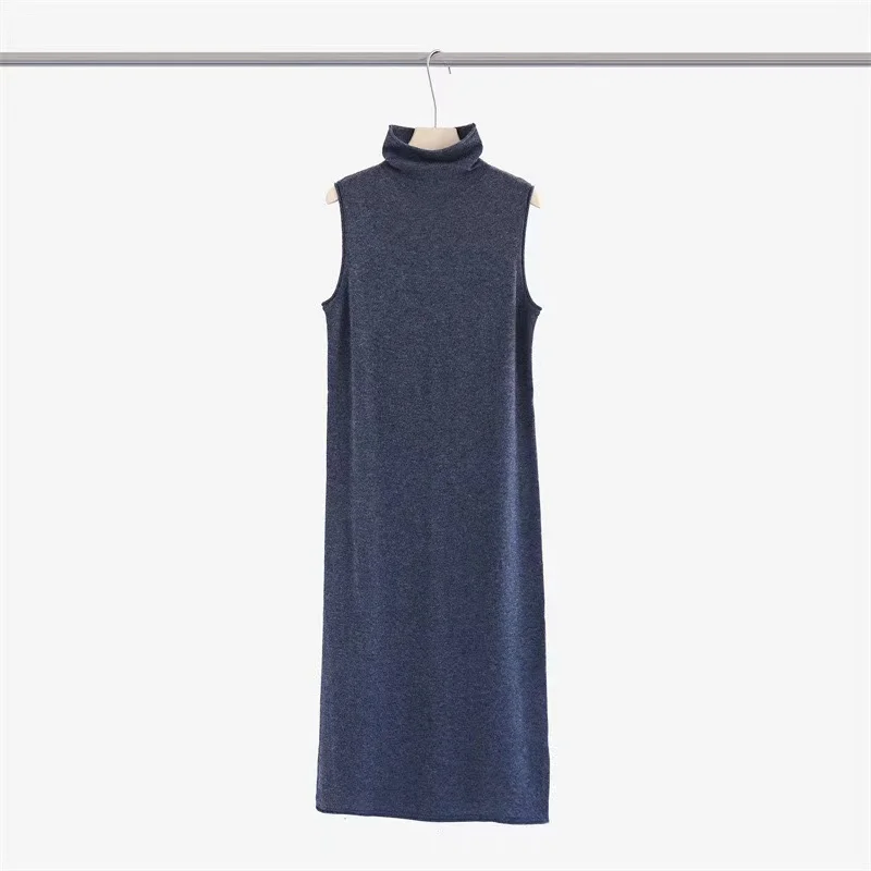 2024 Women's Clothing sleeveless stand collar dress Spring Summer New No.49