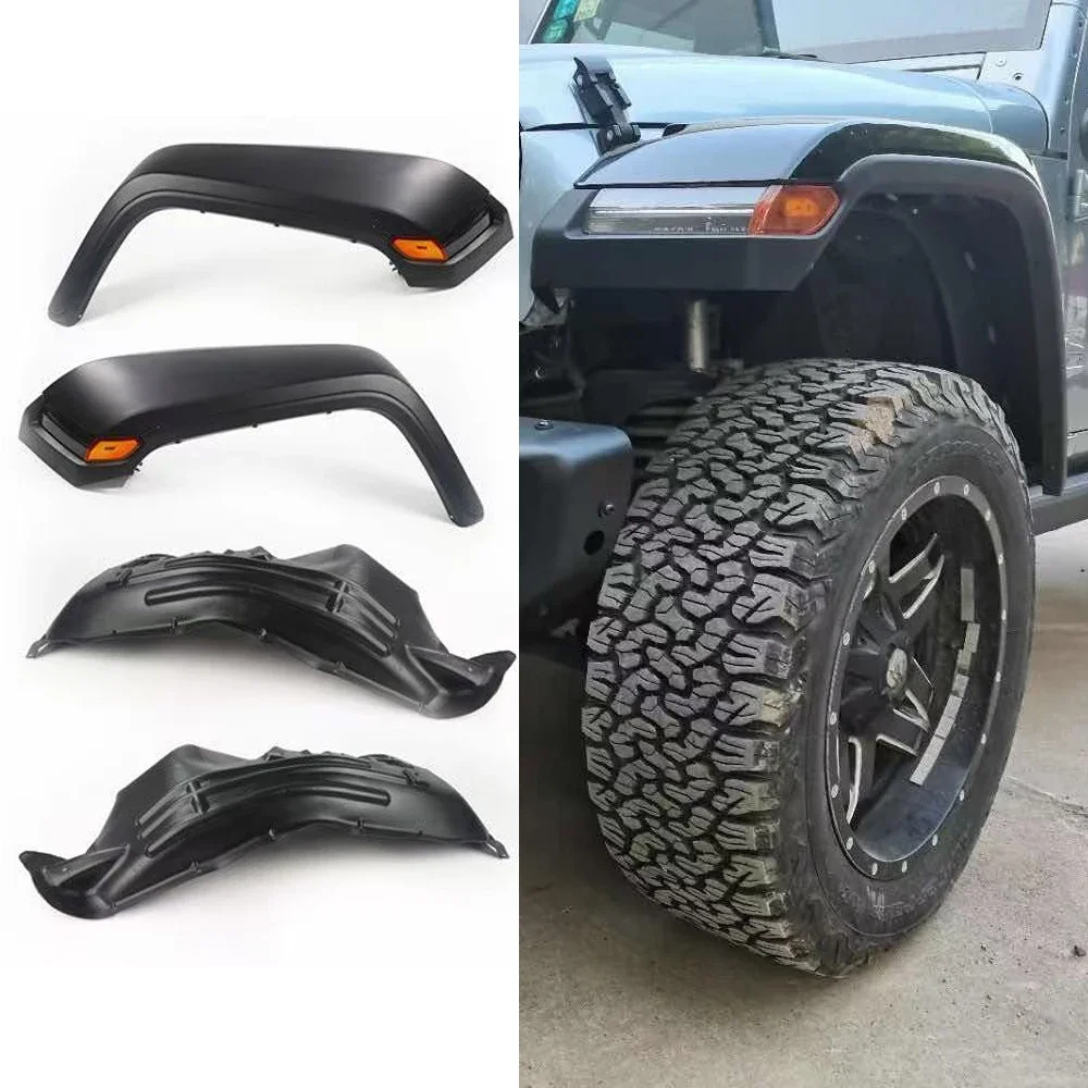 

1 Pair Front Fender Change JK To JL With Led Light Installed Independently For Jeep Wrangler JK 07+ LantSun J374-2