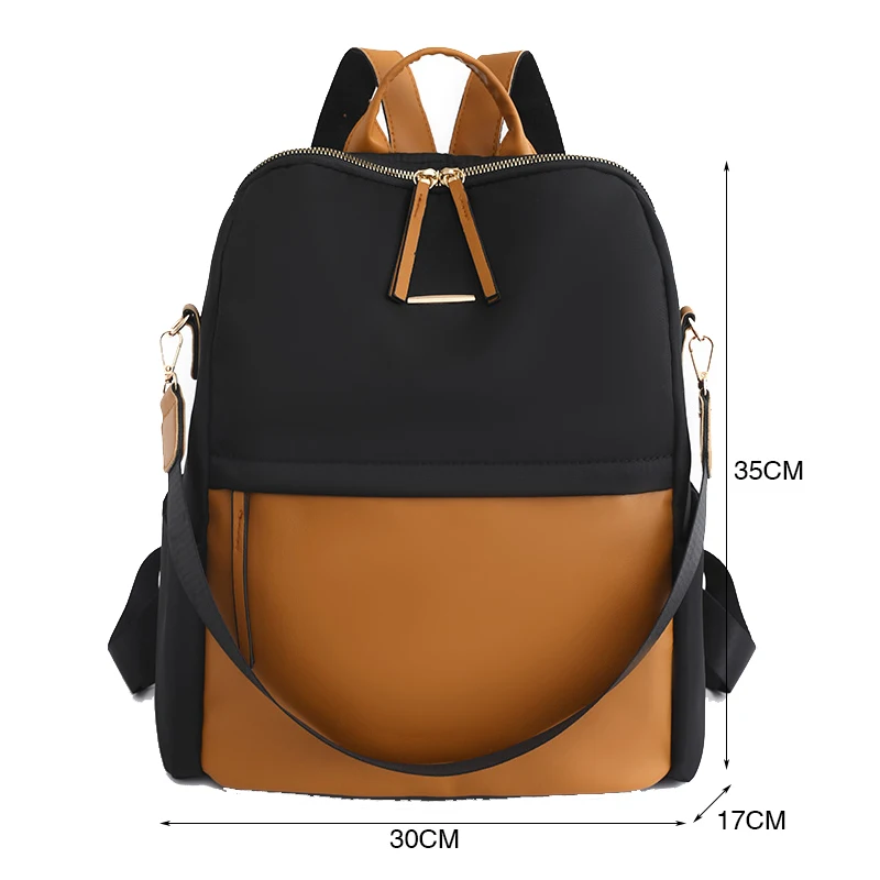 Fashion Patchwork Backpack Women Waterproof Nylon Daypack Designer Ladies Travel Rucksack Large School Bags for Teenage Girls