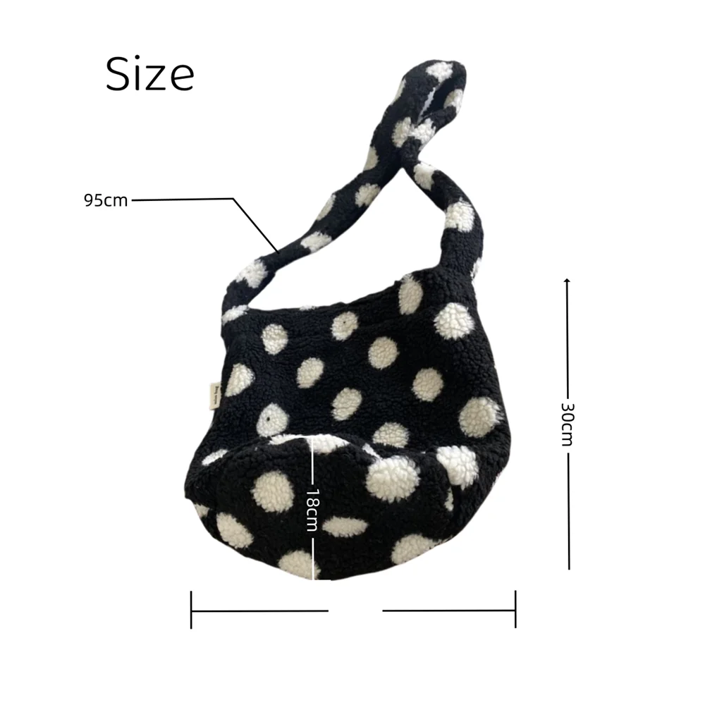 Winter New Thick Fluffy Crossbody Bag Women's Large Capacity Tote Handbag Plaid Leopard Commuter Shoulder Bag Shopping Bags