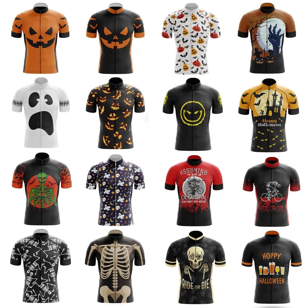 NEW Men\'s Cycling Jersey Skull Bike Clothing Bicycle Wear Short Sleeve Customizable Arbitrary Choice