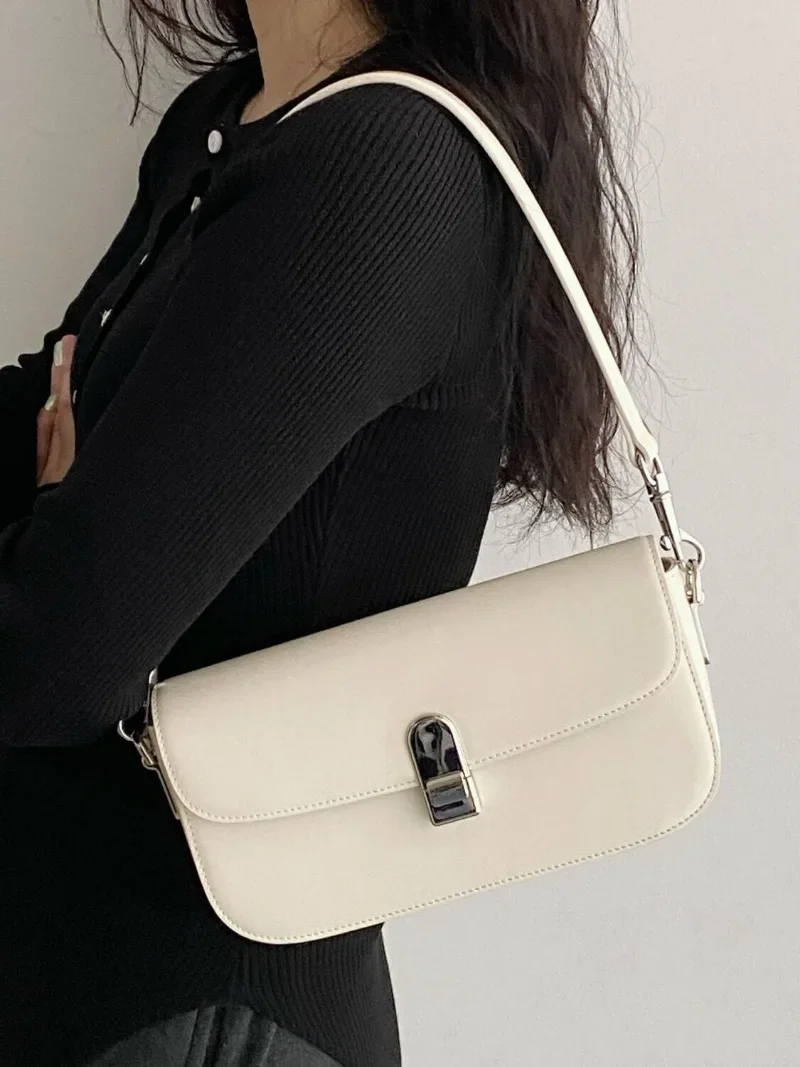 Koreańska moda słodkie torby na ramię z PU 2024 nowa popularna biurowa dama Crossbody kobiety prosta jednolita konstrukcja torba pod pachami Bolsa