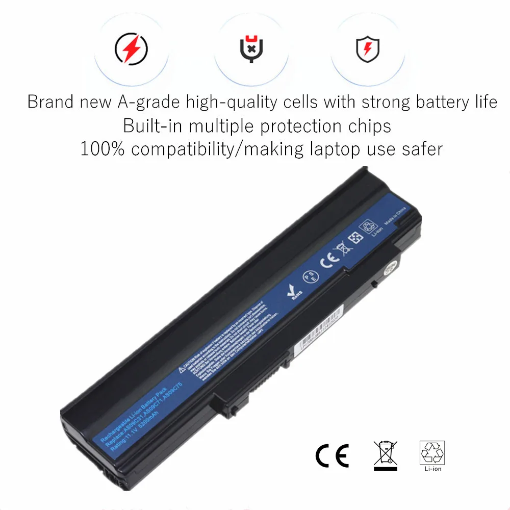 Laptop battery For ACER Extensa 5235 5635 5635G 5635ZG ZR6 5635Z AS09C31 AS09C71 AS09C75 BT.00603.078 BT.00607.073