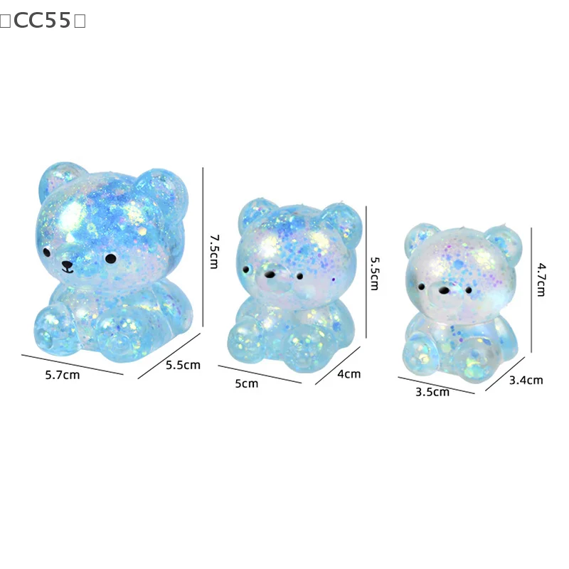 [CC55」 بريق غائر الدب Needoh صغير لطيف الحيوان مكافحة الإجهاد رش الضغط تنفيس ضغط لعبة الدب الدعامة