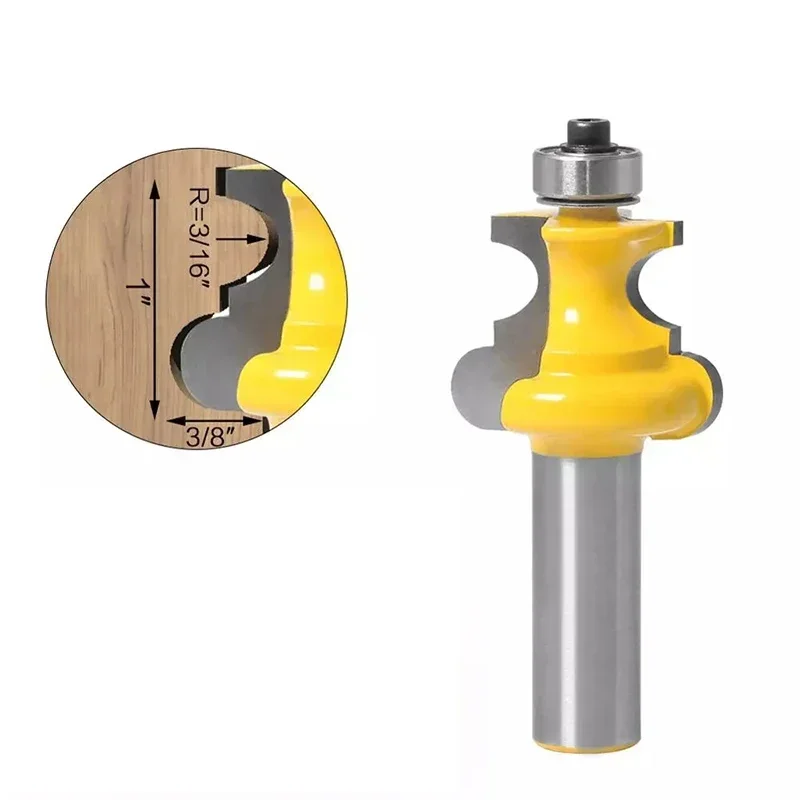 1pc 12mm 1/2" Shank Bead Molding Router Bit Flute & Beading Line Woodworking Tenon Milling Cutter for Wood Tools