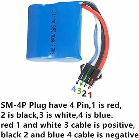 7.4V 700mAh Li-ion Battery with SM-4P Plug for Old Version UDI001 Venom Speed RC Boat UDI008 UD08 UDI001 H100 H102