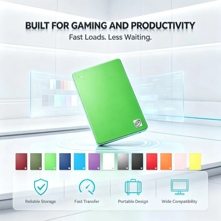 [Brand+] Portable External Purple/Green/NavyBlue Hard Drive High Speed Expansion Storage Disk for Mac Windows Laptop Data Backup