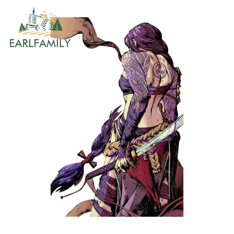 EARLFAMILY 13cm X 8.7cm For Genshin Impact Raiden Samurai Car Stickers Creative Cartoon Decals Car Styling Windows Helmet Decor