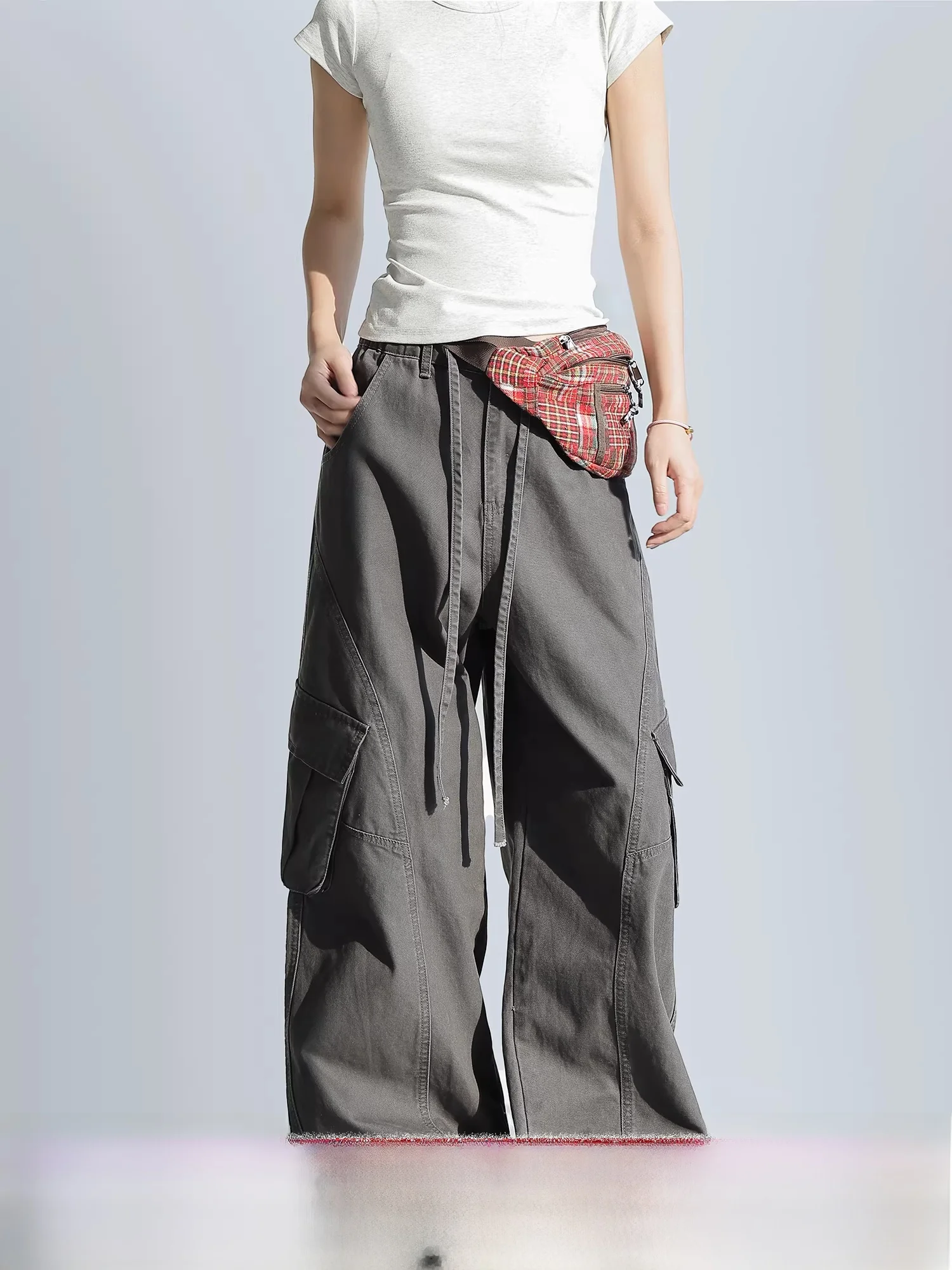 

High Waist Loose Wide Leg Pants American Retro Knife Women's Faion Casual Cotton Workwear Trousers Comfortable Spring