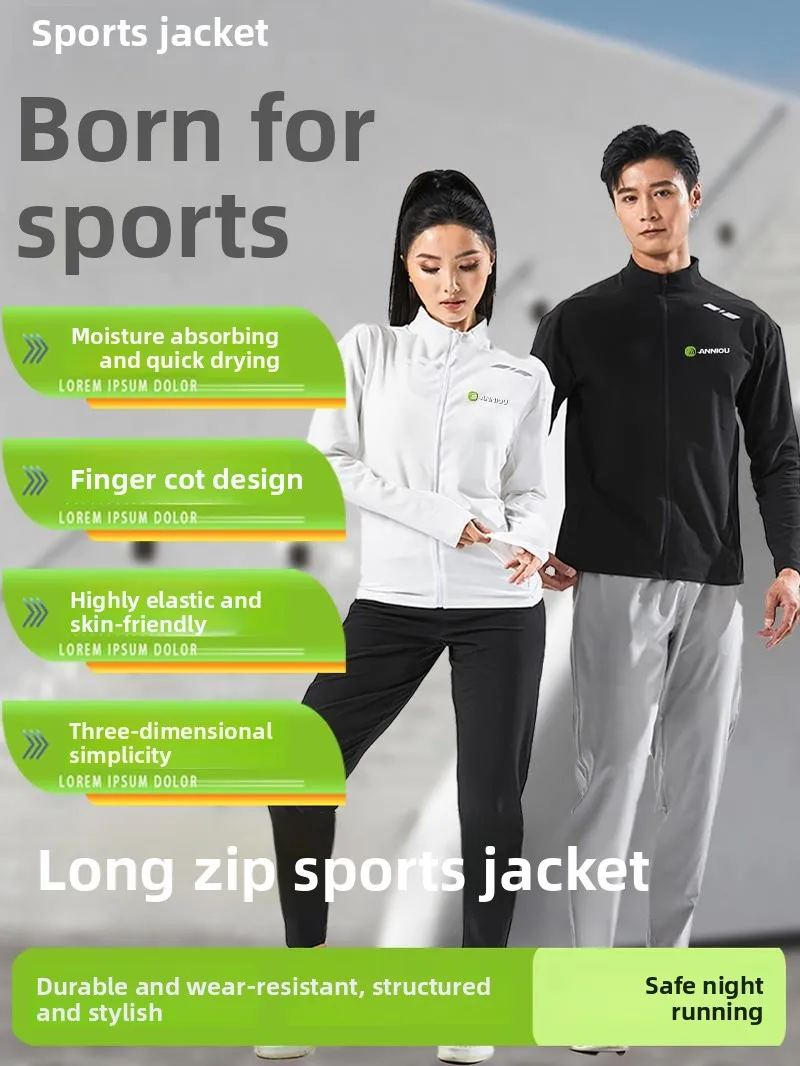 Anio Autumn Winter Couple Men Women Running Stand Collar Cycling Suit Sport Warm Fine Fce Long Sve Open Cardigan Fitnes...