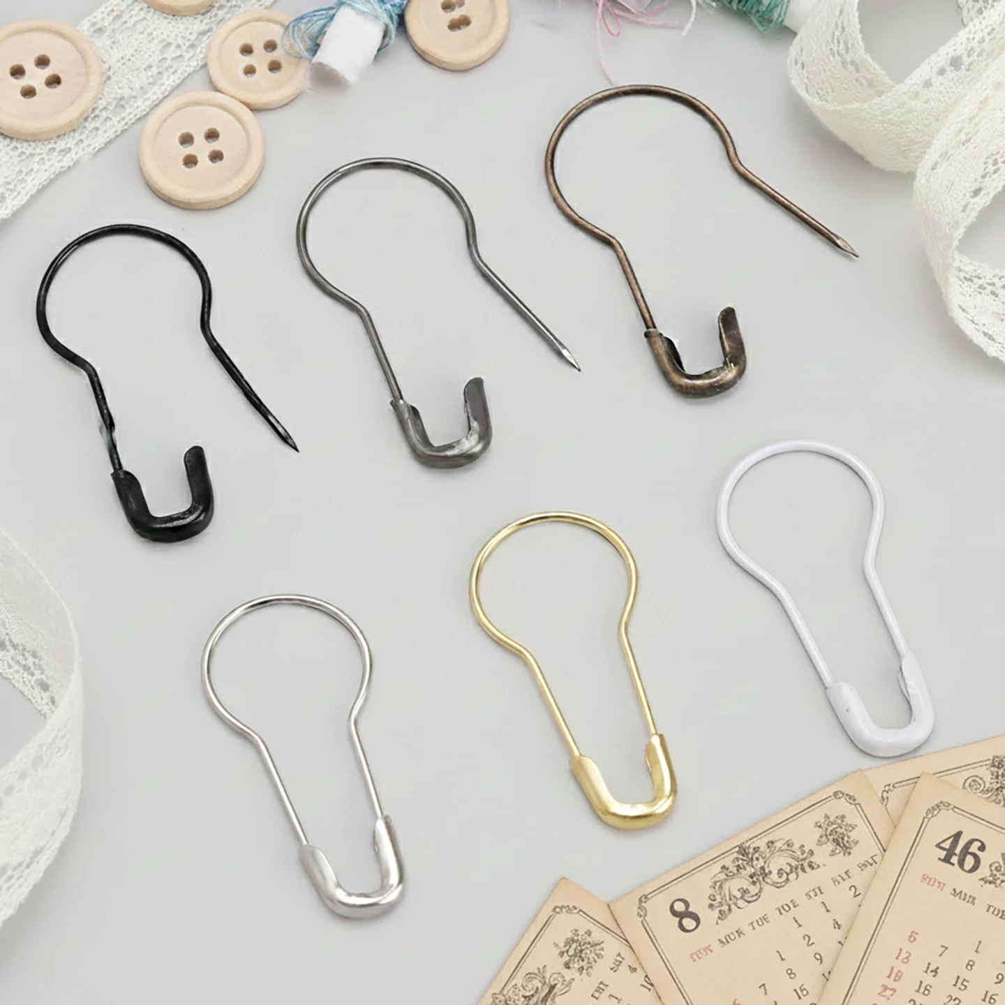 100 ชิ้น/ล็อต เข็มกลัดโลหะรูปท - Sewing Knit บทวิจารณ์และราคา