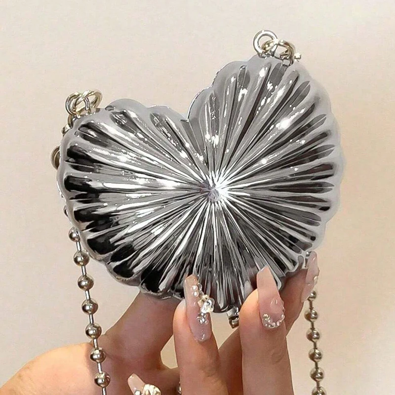 

Love delicate shoulder bag, pearl chain shoulder strap crossbody bag, mini lipstick coin purse.