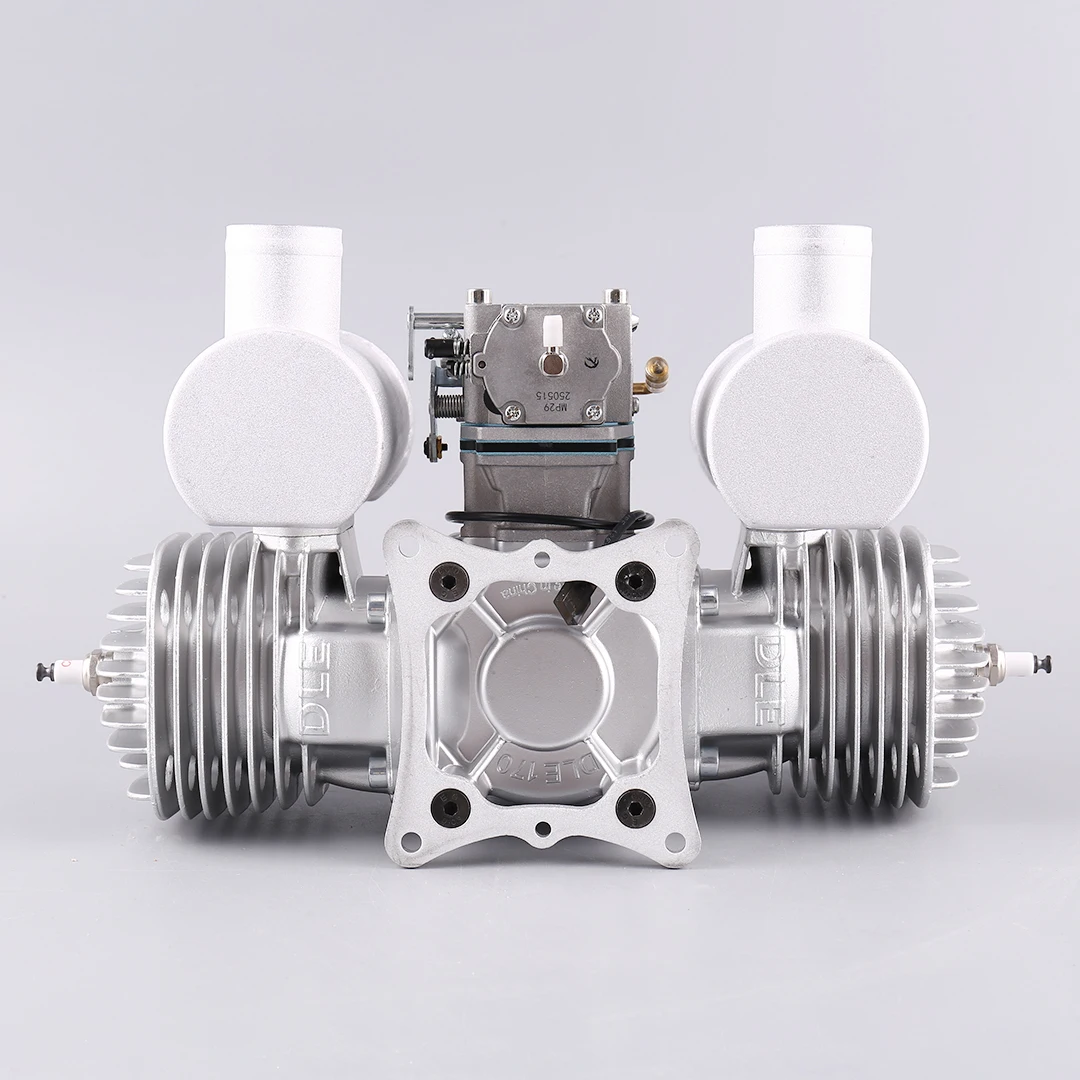 DLE170 170CC Twin Cylinder Two Stroke RC Engine Side Exhaust Naturally Air Cooled Hand Start For RC Fixed Wing Aircraft