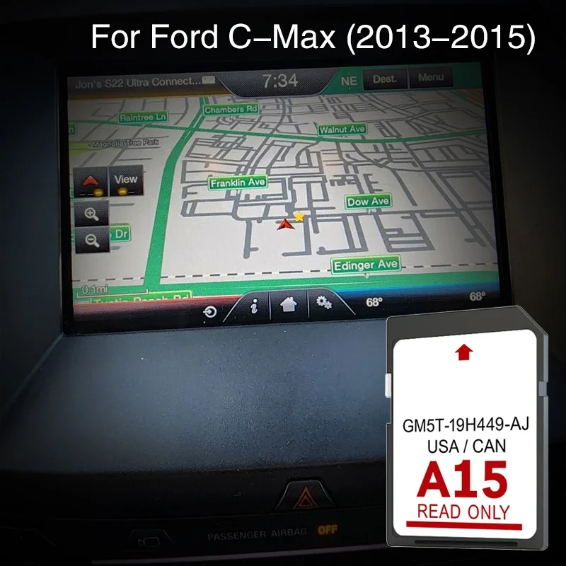 

Work for Ford C-Max 2013 2014 2015 A15 Navigation SD Map 32GB Memory GPS Card