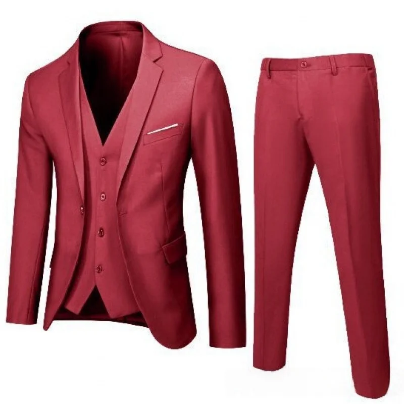 Casual Business Men's Suit Set Two-Piece Slim Fit Korean Style Male Fashion Suit Male Businesswear Spring Autumn Season