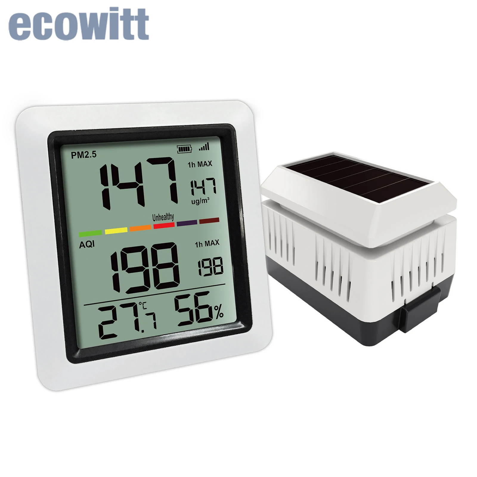 Ecowitt WH0290 Air Quality Monitor Multifunctional Air Quality Detector PM2.5 Meter with Indoor Temperature & Humidity