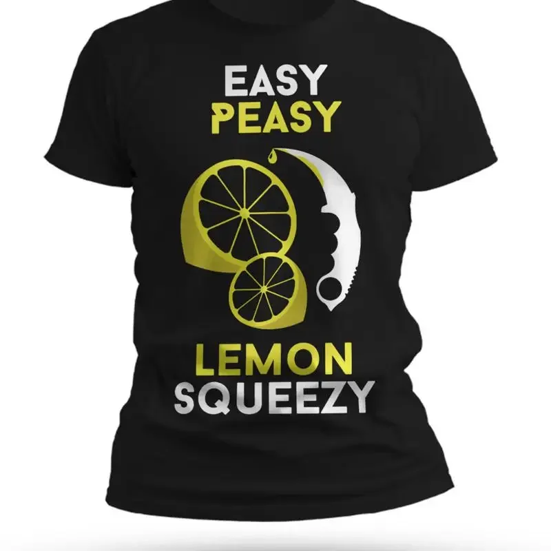 Camiseta divertida para jogos CS GO Easy Peasy Lemon Squeezy Counter Strike
