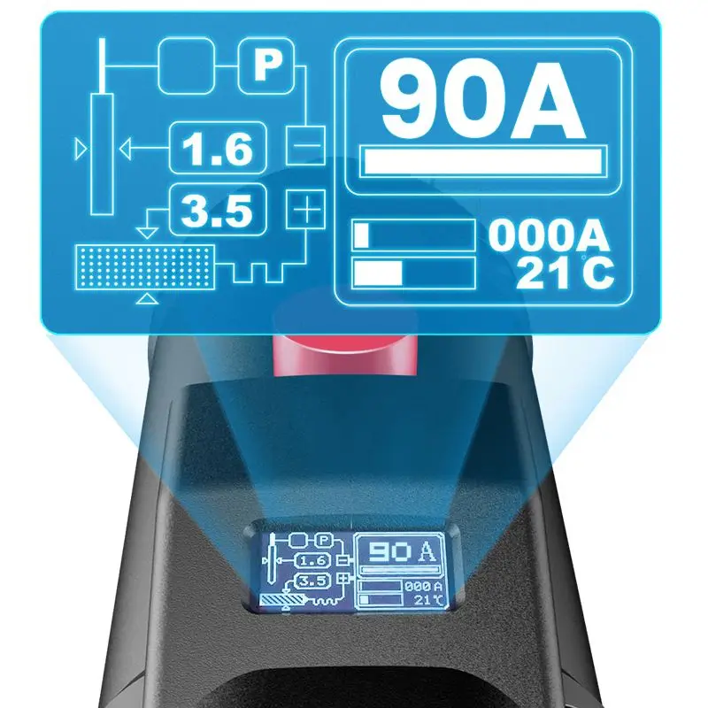 デジタルディスプレイ付きスマートハンドヘルド溶接機,ポータブル,igbt,アーク溶接機,自動デジタル電流調整,220v,2500w,90a