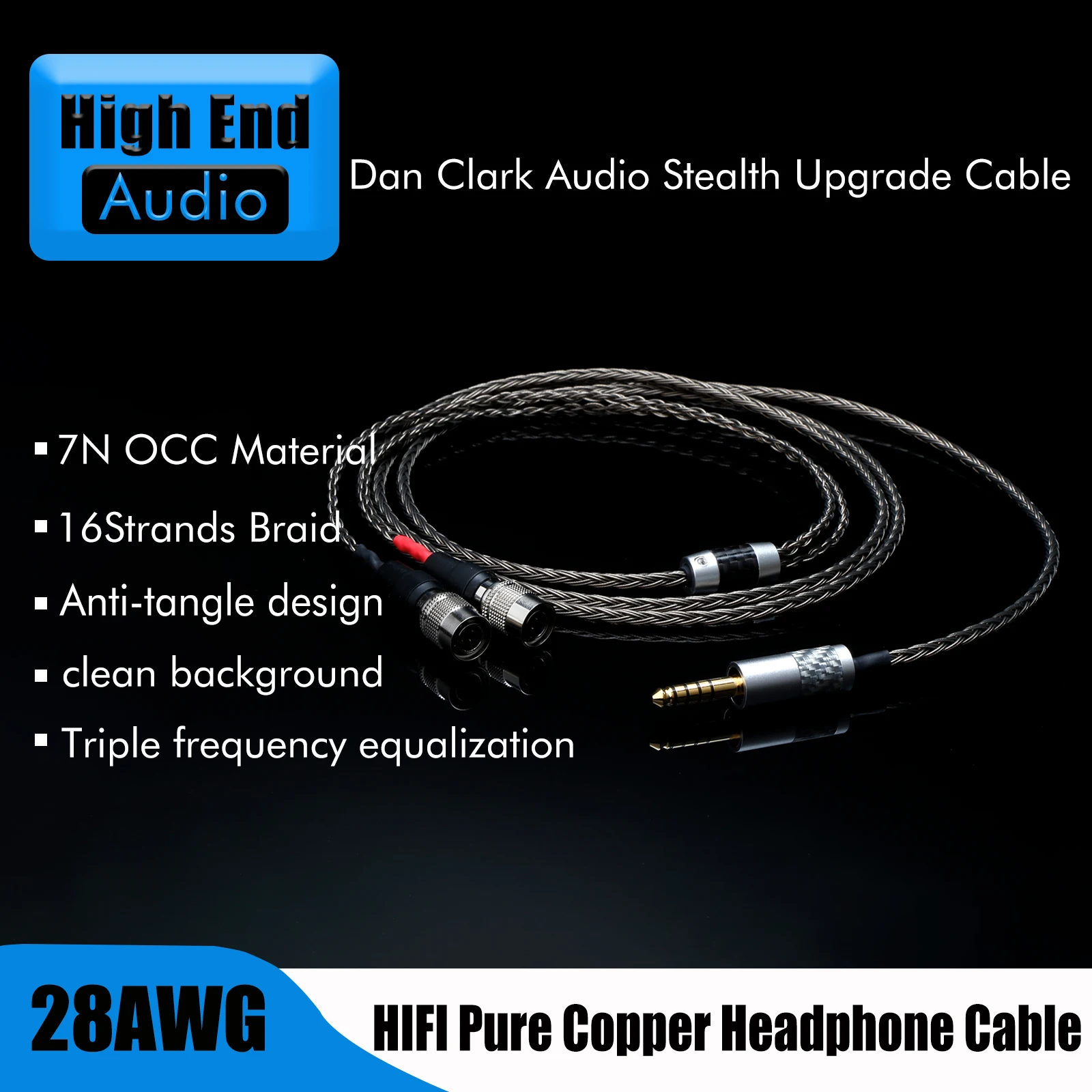 Preffair 16 Core 7N OCC Headphone Cable For Aeon Alpha Expanse Ether Stealth XLR 4.4mm 2m 3m Upgrade Balanced Cable