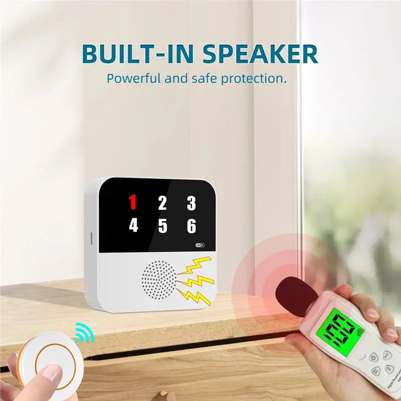 SQPP-Wireless WIFI Button SOS Alarm Elderly Emergency Caregiver Pager Tuya Seniors Senior Alert System