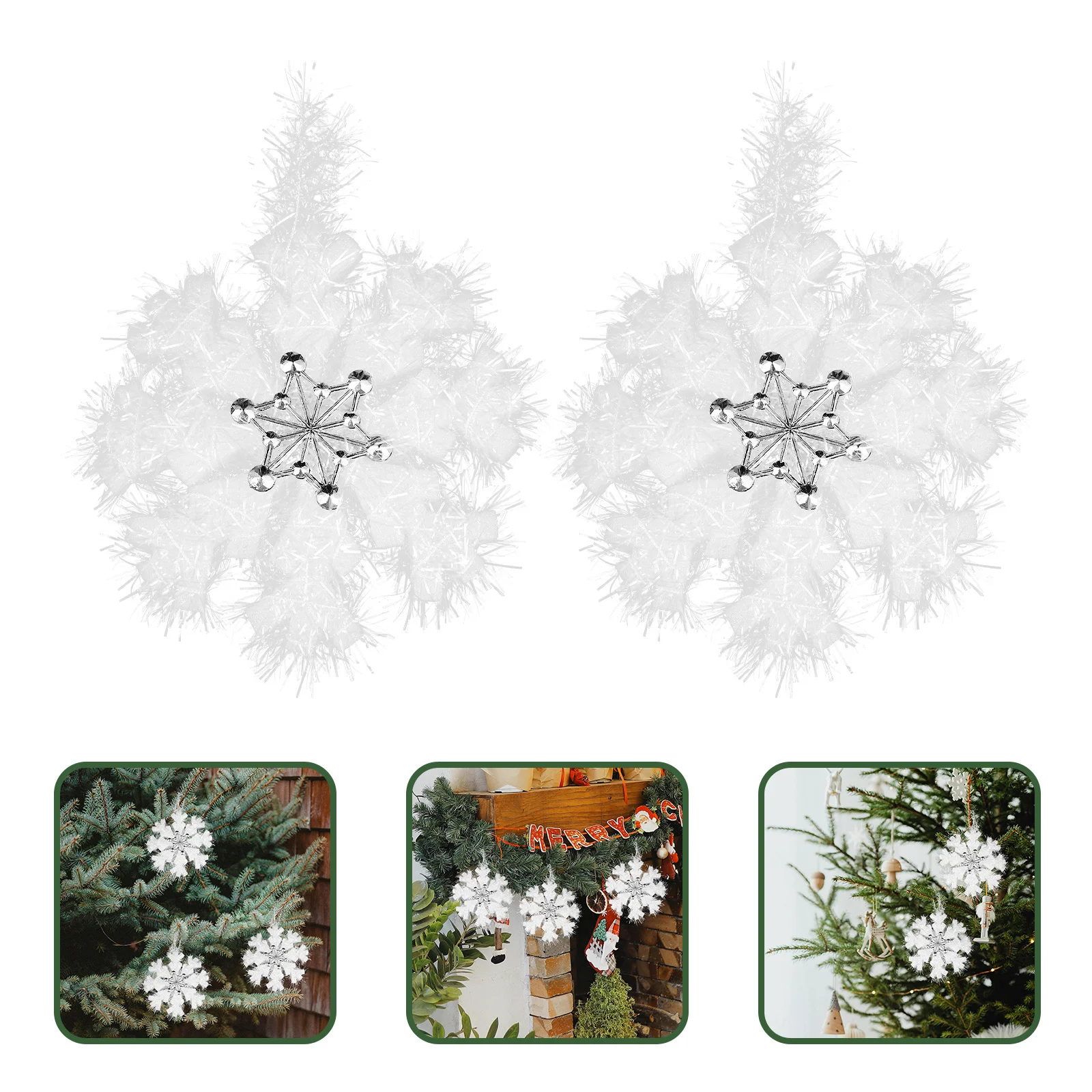 

8Pcs Large Snowflake Ornaments Elegant Hanging Decorations Winter Holiday Xmas Party Ceiling Pendant Outdoor Winter Decor