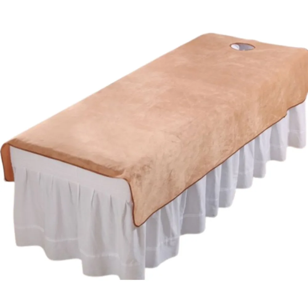 Comfortable SPA Bedspread Soft with Face Hole Massage Bed Sheets Velvet Thickened Beauty Massage Table Cover for Beauty Salons