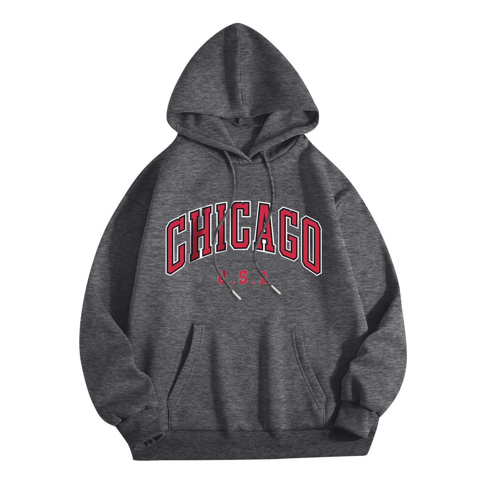 Chicago USA Druck Frauen Hoodies Baumwolle Harajuku Sweatshirt Trendy Stilvolle Bequeme Sport Shirts Persönlichkeit Kordelzug Kleidung