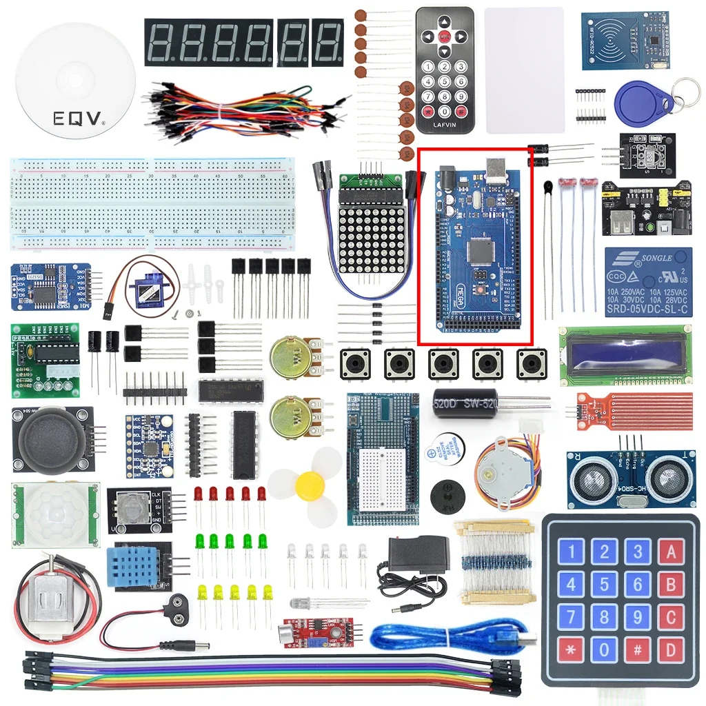 eqv-mega-2560-project-el-kit-de-inicio-mas-completo-para-arduino-mega2560-nano-con-lcd1602-iic-sensor-ultrasonico-tutorial