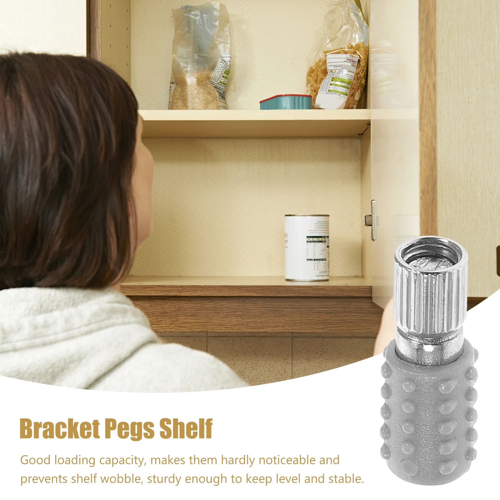 

40 Pcs Shelf Pegs Support Pin Cupboard Cabinet Rubber Portable Sturdy Metal Great Capacity Prevent Wobble Suitable Holes