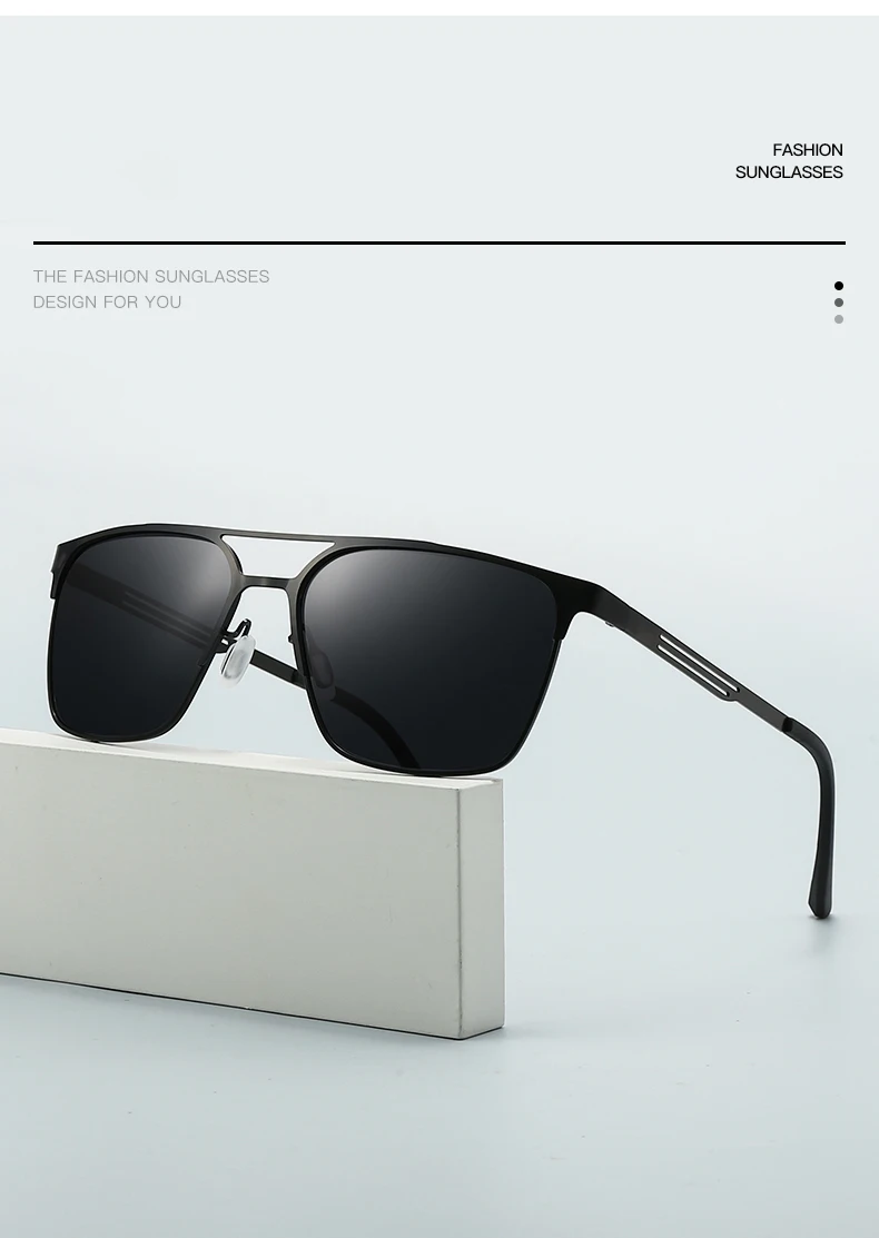 Polarisierte Sonnenbrille aus Metall im neuen Stil, modische Doppelrahmen-Sonnenbrille, geeignet zum Fahren und Sonnenschutz 5149 – Detail 4