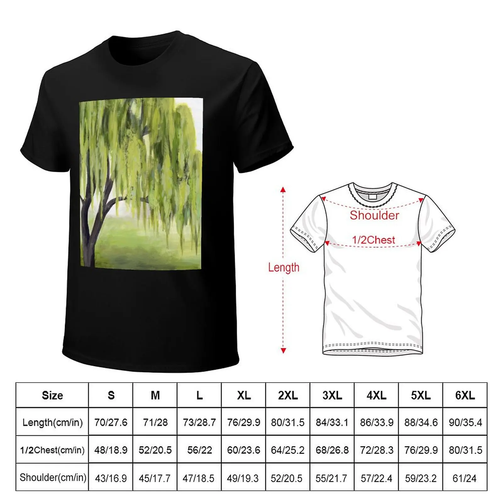 Weeping Willow Tree T-Shirt Big and Tall Short Sleeve Tee