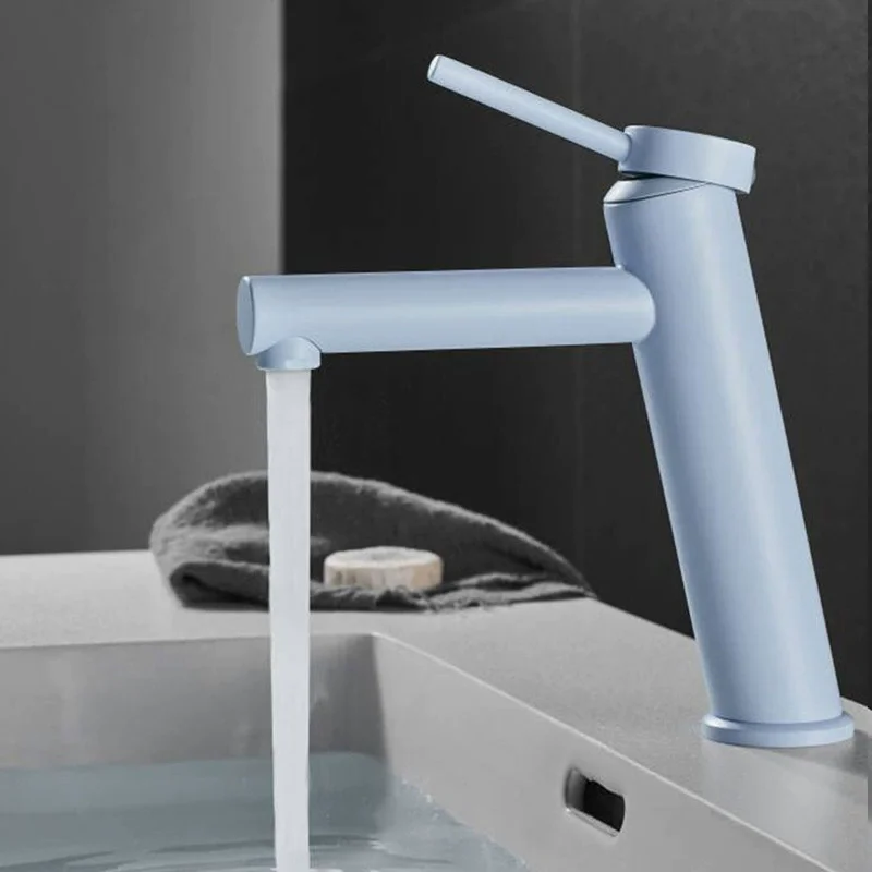 

Bathroom Basin Faucet Light Blue Sink Mixer Brass Bathroom Sink Faucets Hot And Cold Single Lever Basin Tap