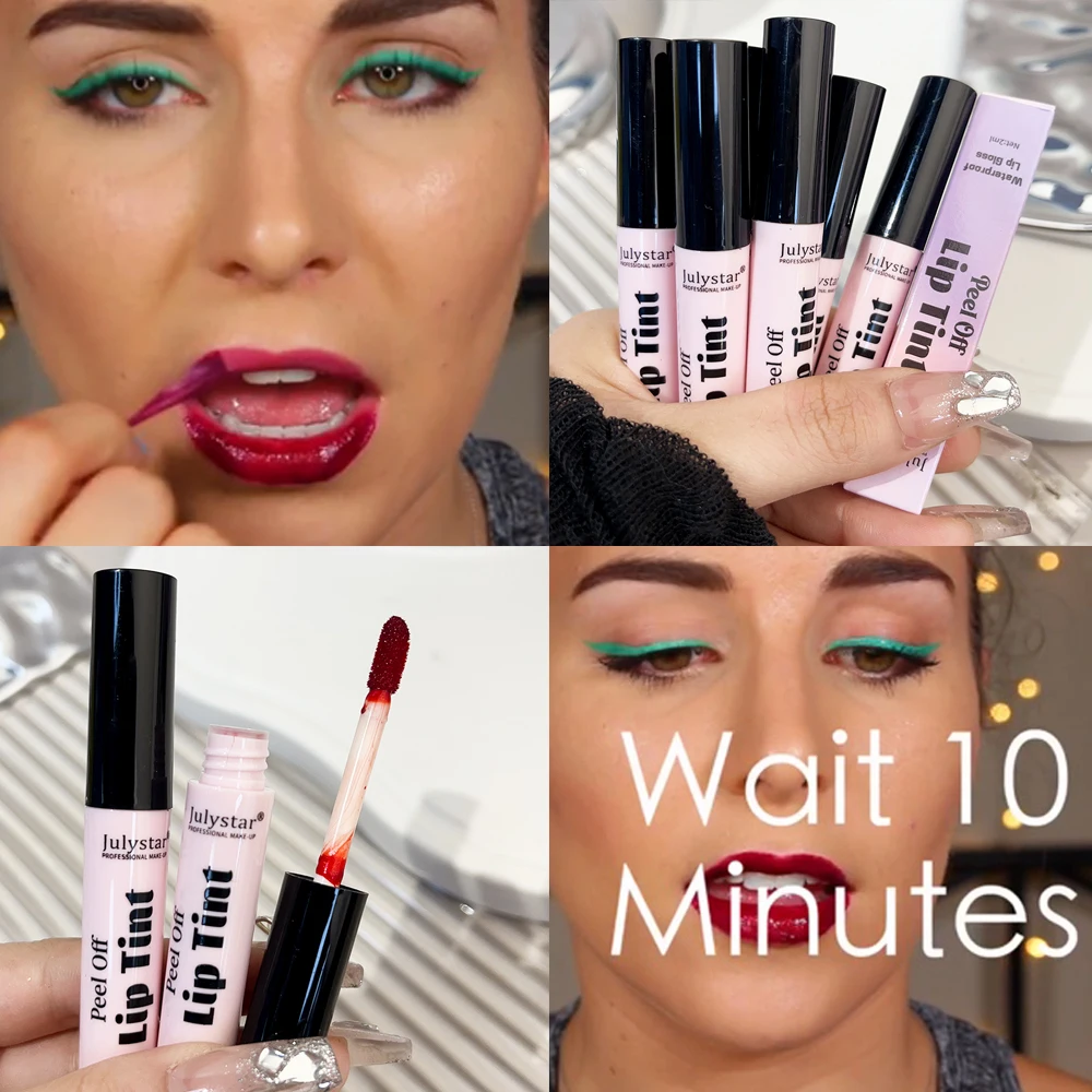 Peel-off Liquid Lipstick Waterproof Lasting Non-stick Cup Matte Sexy Red Lip Gloss Moisturizing Tear Lips Liner Contour Makeup