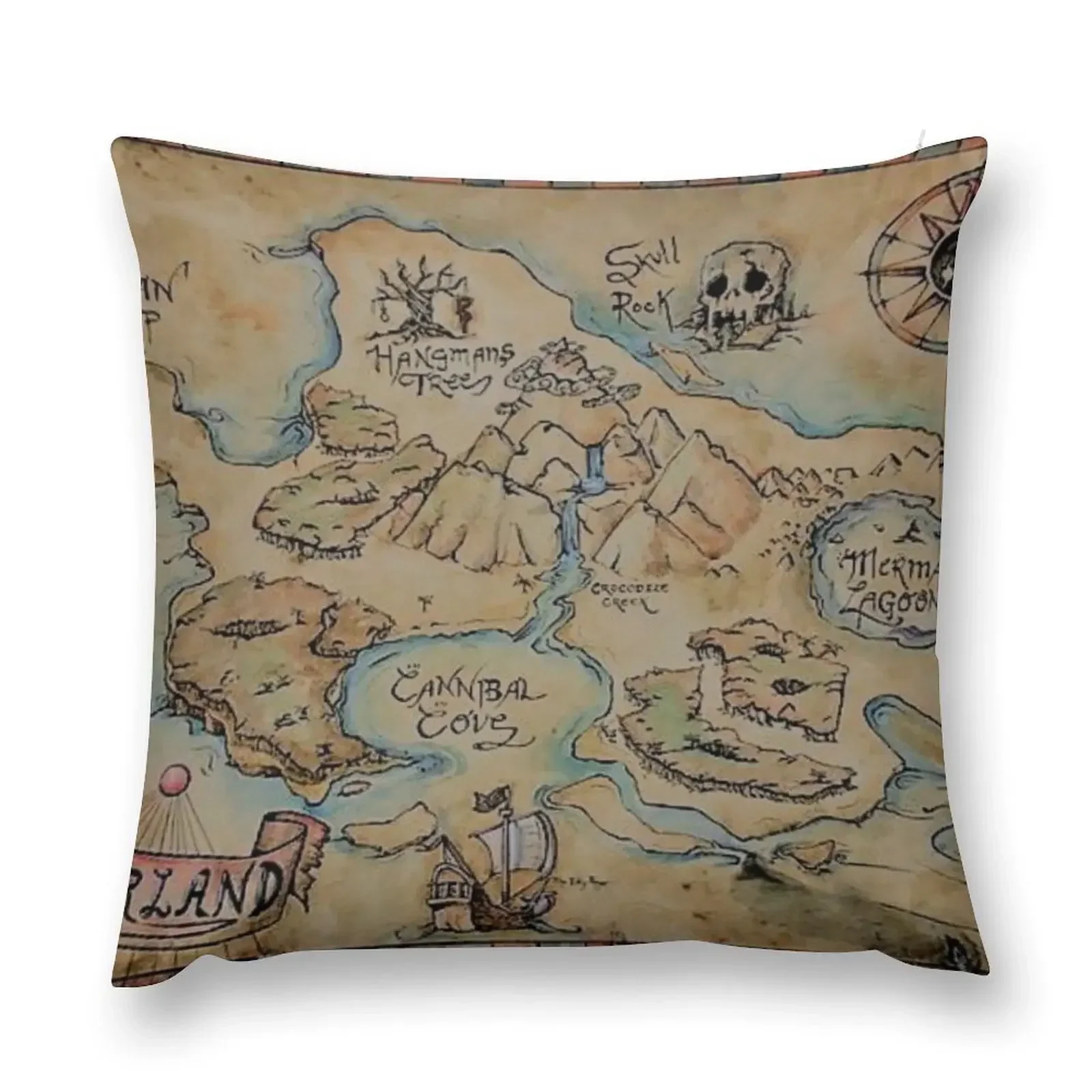 Neverland map vintage Throw Pillow Christmas Pillow Covers autumn pillowcase pillow