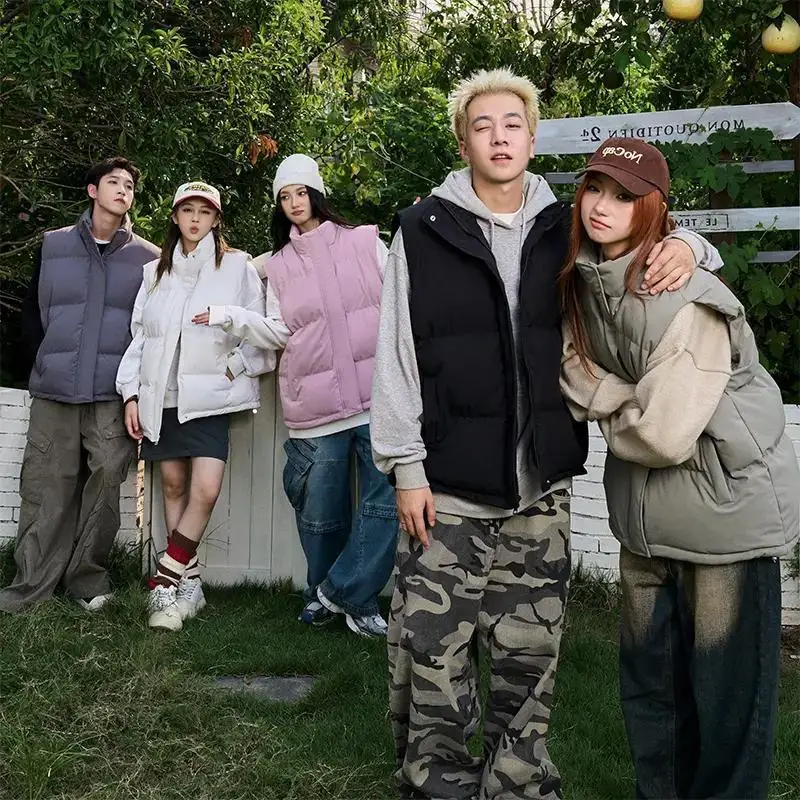 

Vests Waistcoats Thick Womens Woman Autumn Patchwork Loose School Academia Preppy Youthful Layered Trendy Sleeveless Officewear