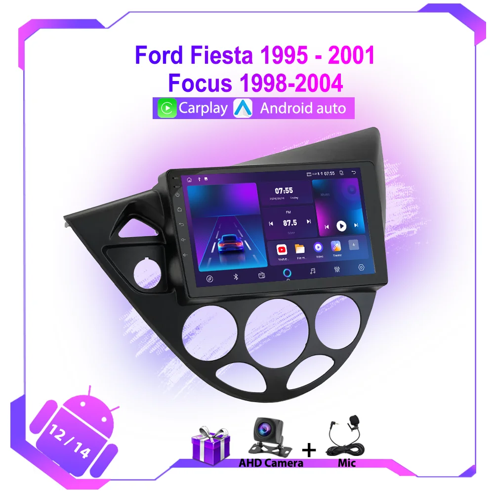 For Ford Fiesta 1995-2001 Focus 1998-2004 Car Radio 4G WIFI Multimedia Video Player Navigation GPS Carplay Android DSP Head Unit