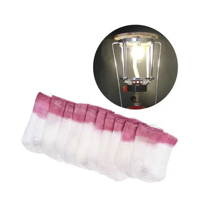 10 pz lanterna a cherosene luci mantelli maglia garza olio Gas lampada mantello strumenti di copertura campeggio luce Non inquinante sicuro manica