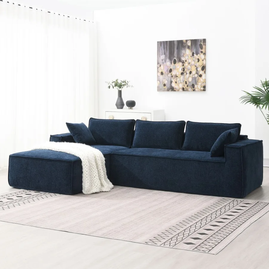 

[VIDEO+New] 111.572 Minimalist Style Modular Sectional Sofa Wrinkleresistant Chenille Couch Set LShaped Compressed Sofa for Liv