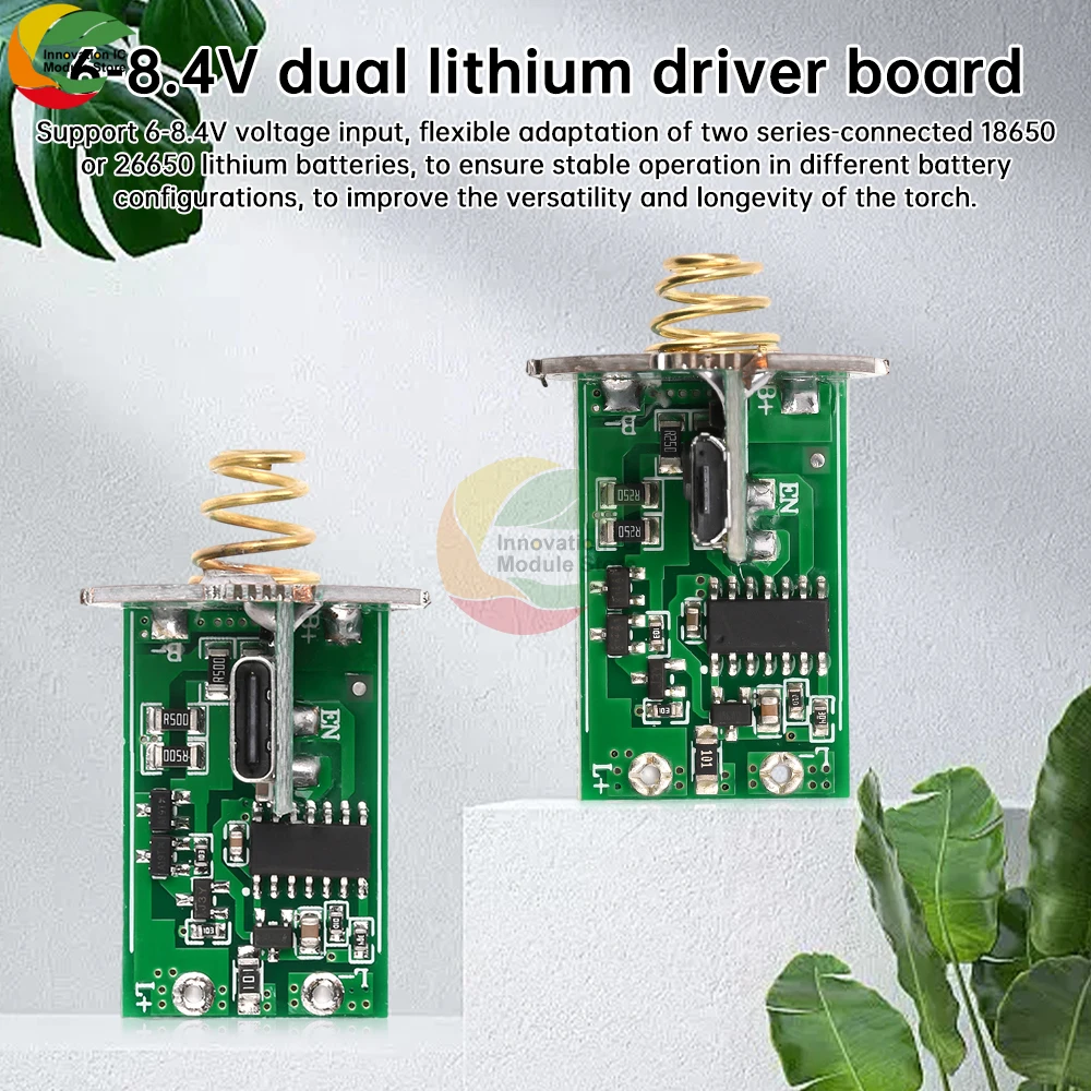 6-8.4V Dual Lithium Flashlight 10W LED Drive Board 3 Modes PCB Circuit Board DIY Accessories J922B