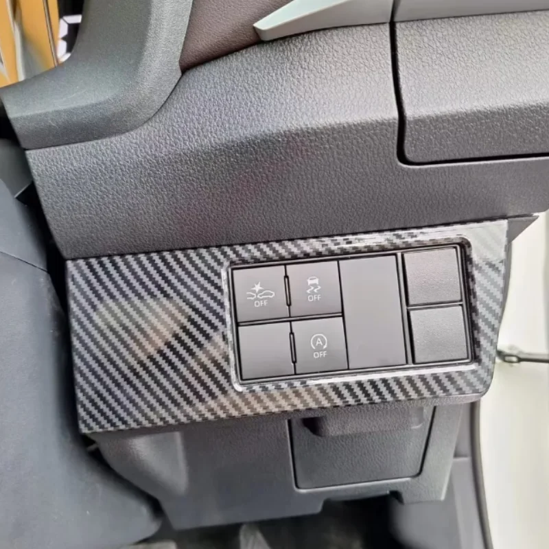 

LHD Carbon Fiber Stikcer For Toyota vios 2023 2024 Car Headlight Switch Outer Frame Interior Trim Decor Accessories