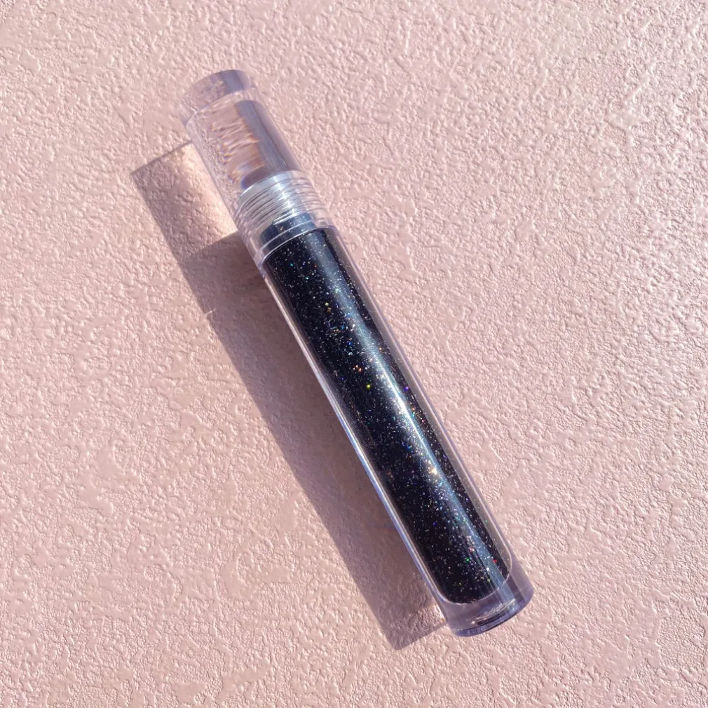 Maquillage végétalien en gros, brillant à lèvres Ultra brillant noir or avec effet miroir Caviar arc-en-ciel, huile hydratante longue durée, 6ml