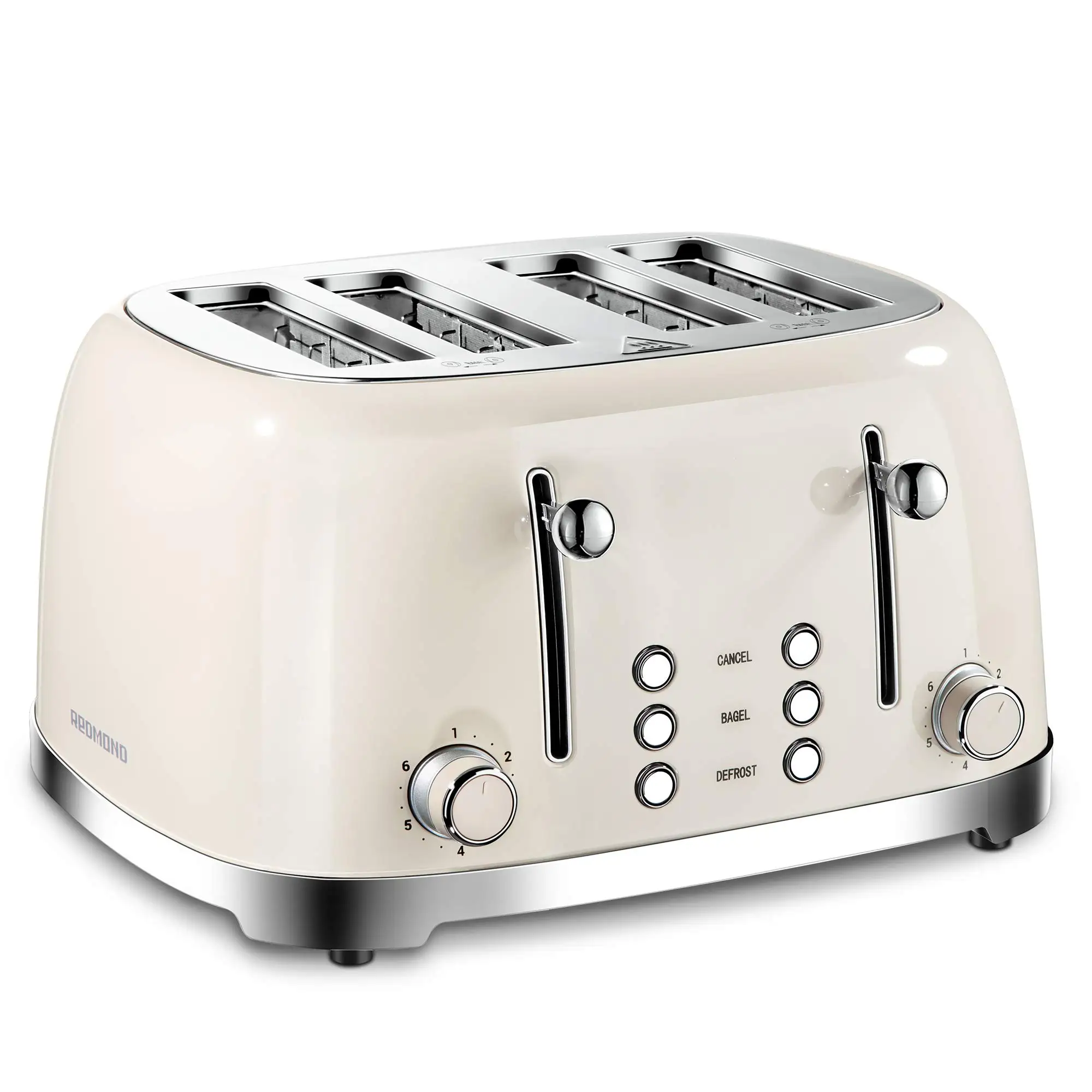 Ascoli 4 Slice Wide Slot Bread Toaster Good Motor to Bake Evenly Reheat 7 Level Shade Toaster