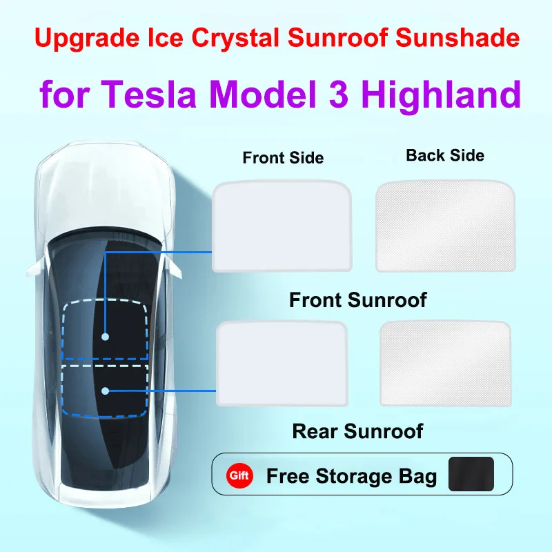 Zonnescherm voor Tesla Model Y YL Juniper Standard Model 3 Highland 2025-2019 2026 LANCERING IJsdoek Gesp Zonnescherm Voor Achter Zonnekap Dakraam